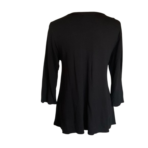 Fresh Produce Black Long Sleeve Top 3/4 Sleeves S - Picture 3 of 9